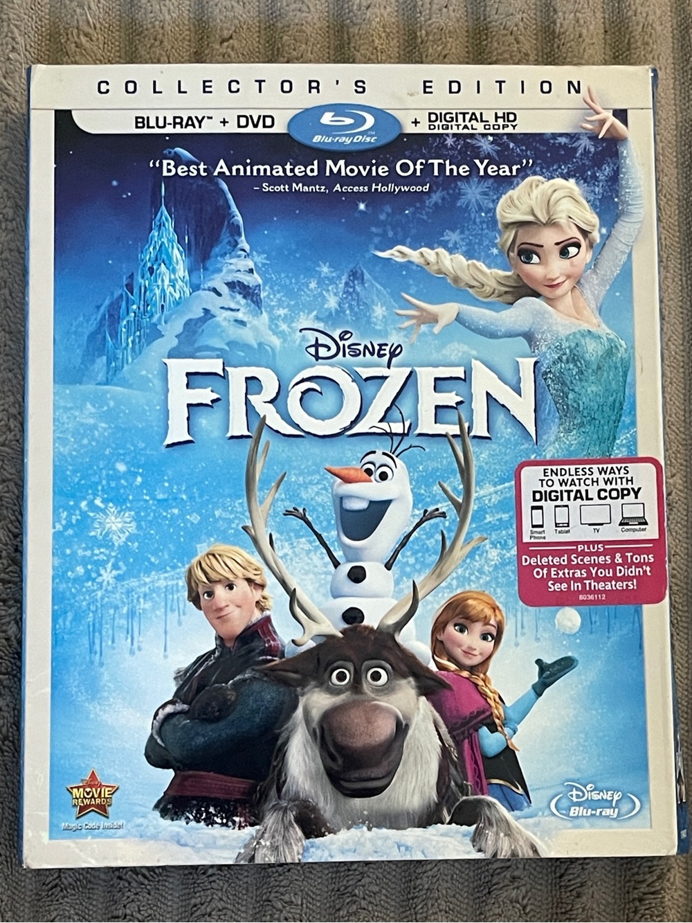 Frozen Blu-ray DVD HD 2014 Disney Collector’s Edition Family Animated Movie